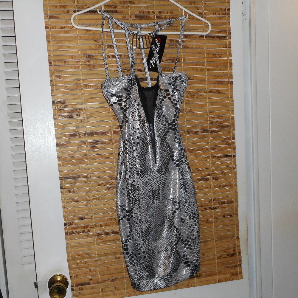 Mapale Snakeskin Sexy Dress *Size: S (Stretch Fabric, 93% Polyester 7% Elastano)